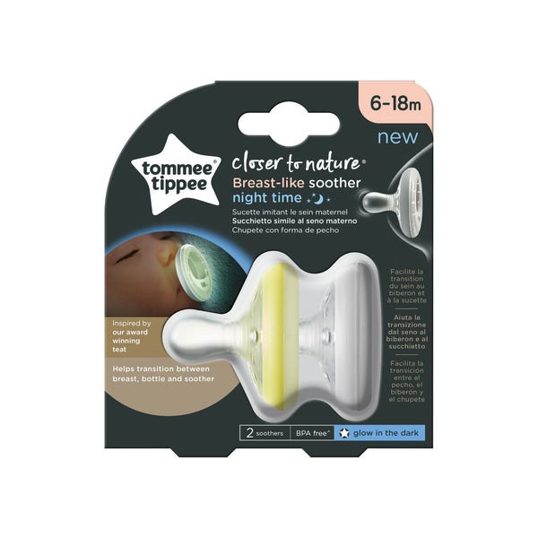 Tommee Tippee Breastlike Night Soother 6-18M (Glow in the dark)