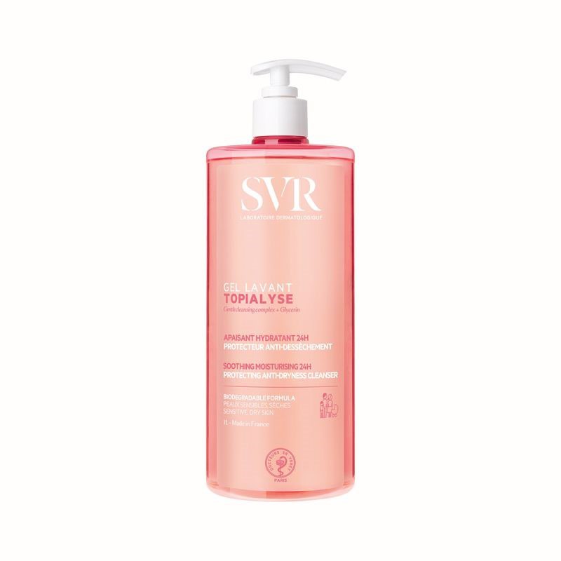 SVR Cleansing Gel for Dry and Sensitive Skins, 1 Liter