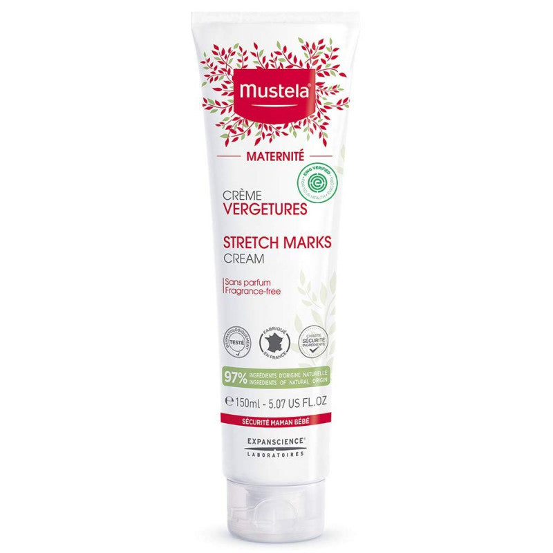 Mustela Maternity Stretch Marks Cream for Pregnancy - Natural Skincare Massage Moisturizer with Natural Avocado