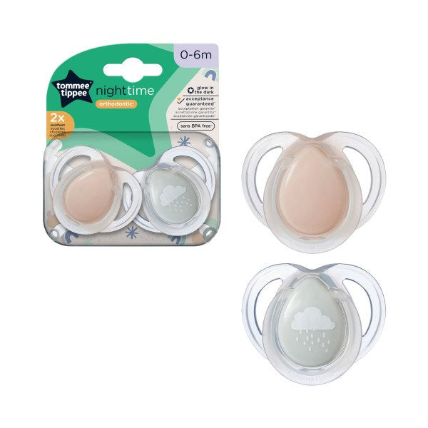 Tommee Tippee Night Time Soother Pack Of 2 (0-6M)