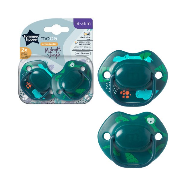 Tommee Tippee Moda Soother Midnight Jungle 2x 18-36m