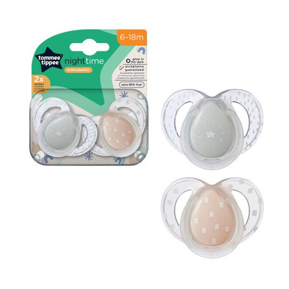 Tommee Tippee Night Time Soother 2x 6-18m