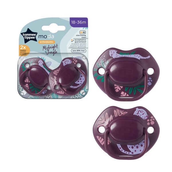 Tommee Tippee Moda Soother Midnight Jungle 2x 18-36m