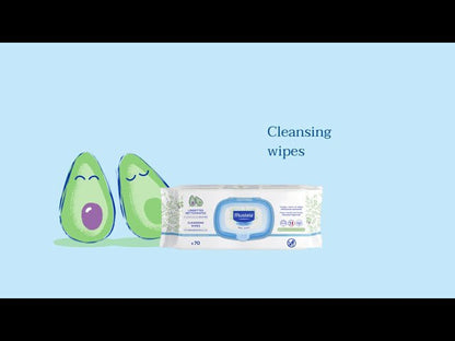 Mustela Baby Cleansing Wipes with Natural Avocado - For Face, Body &amp; Diaper Area