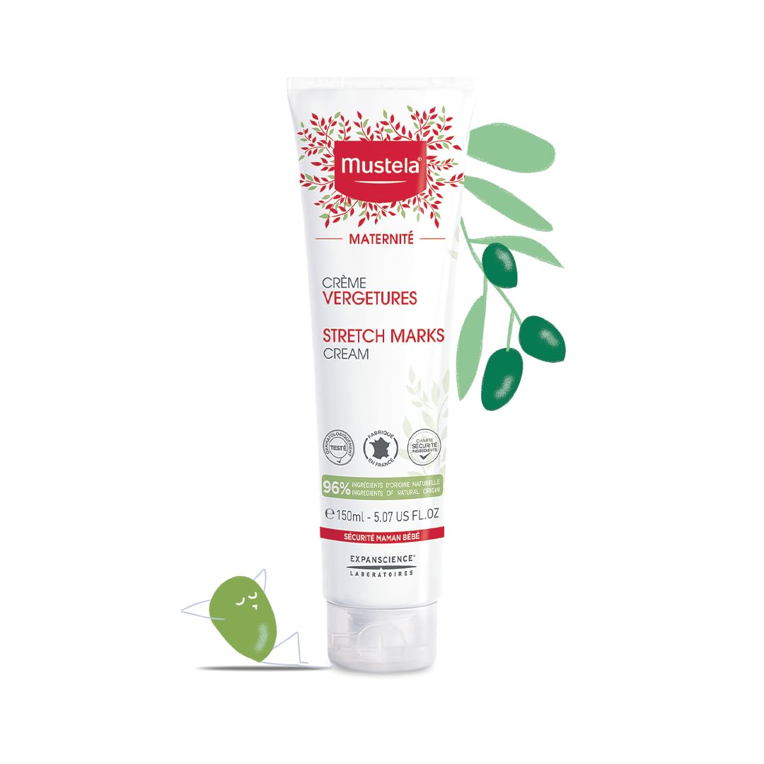 Mustela Maternity Stretch Marks Cream for Pregnancy - Natural Skincare Massage Moisturizer with Natural Avocado