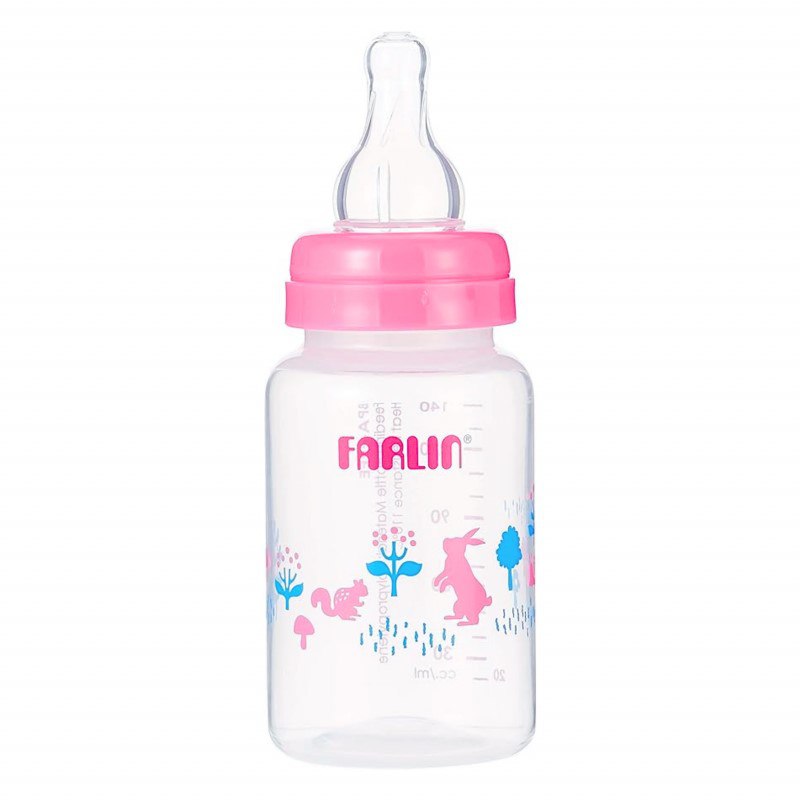 Farlin, Standard Neck Feeding Bottle, Pink, 140Ml, 0 M +