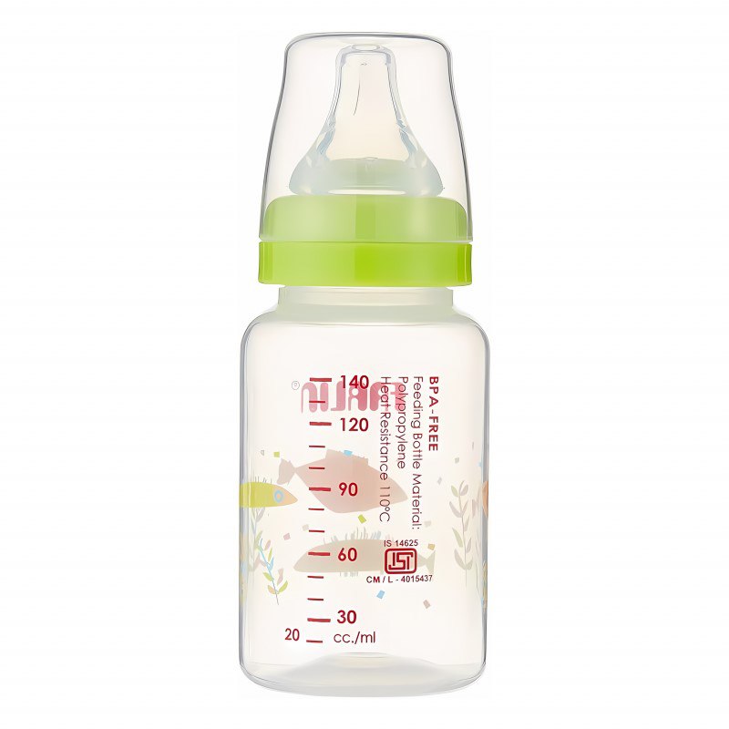 Farlin, Standard Natural Feel Silky Nipple Feeding Bottle, Green, 140ml