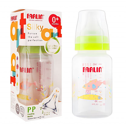 Farlin, Standard Natural Feel Silky Nipple Feeding Bottle, Green, 140ml