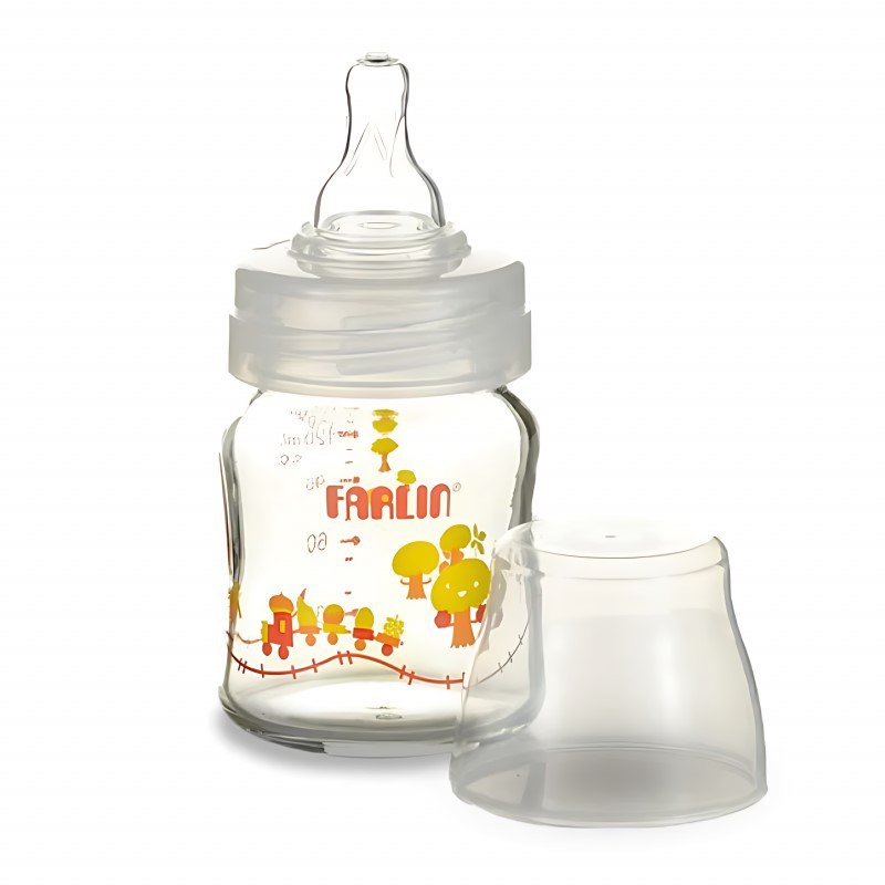 Farlin, Wide Neck Glass Feeding Bottle 120ml, 0+