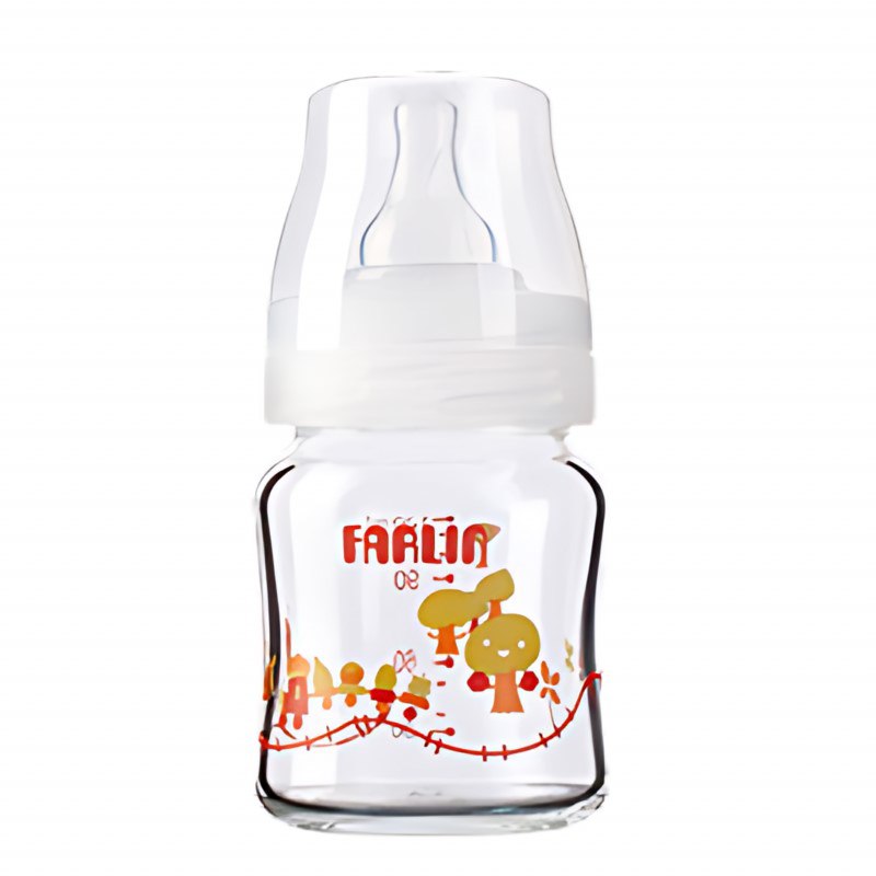 Farlin, Wide Neck Glass Feeding Bottle 120ml, 0+