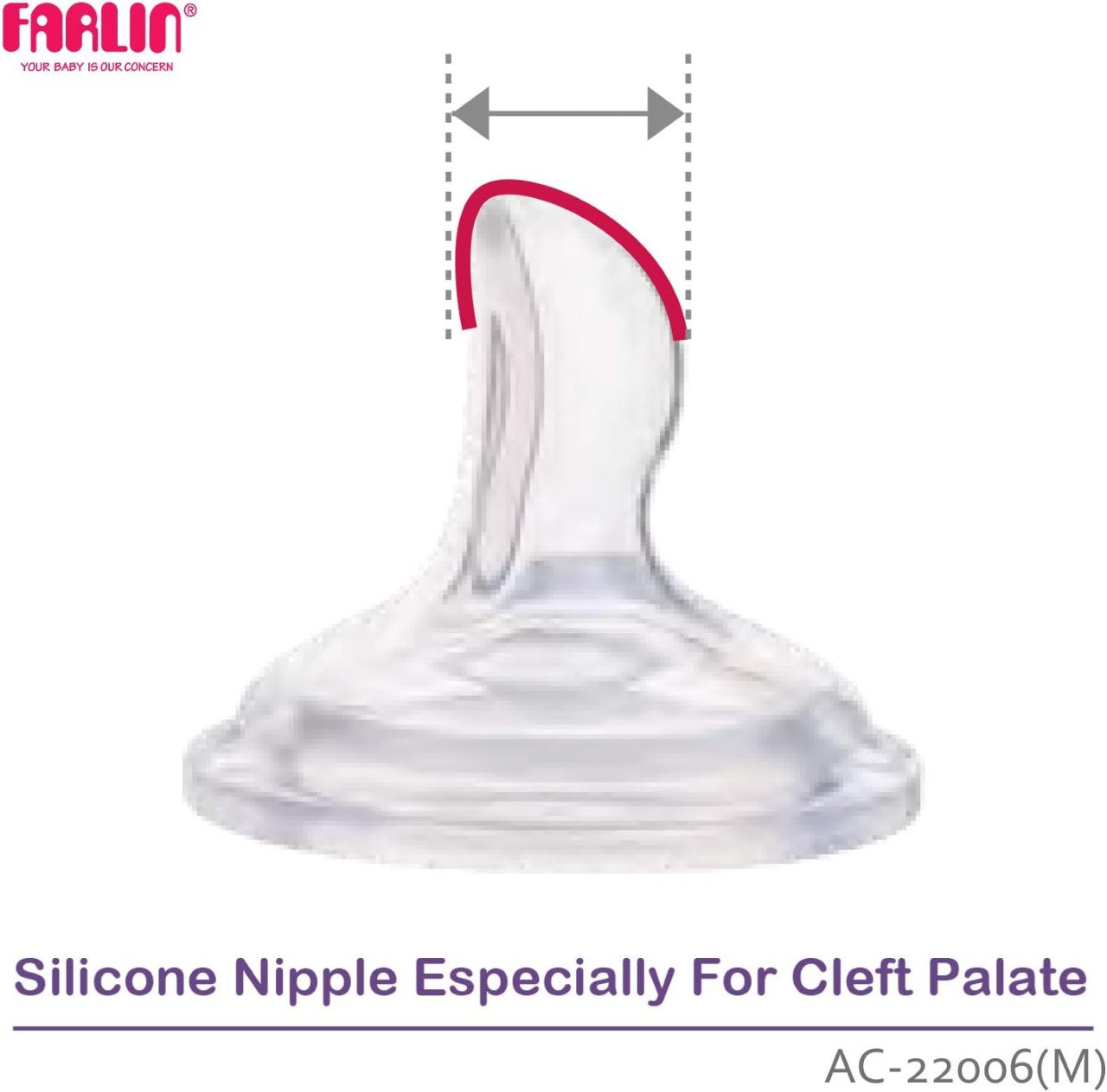 Farlin Silicone Nipple For Cleft Palate , Medium