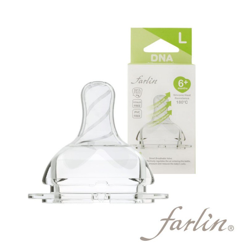 Farlin Wide Round Hole Nipple, 2 Pcs - Large Flow