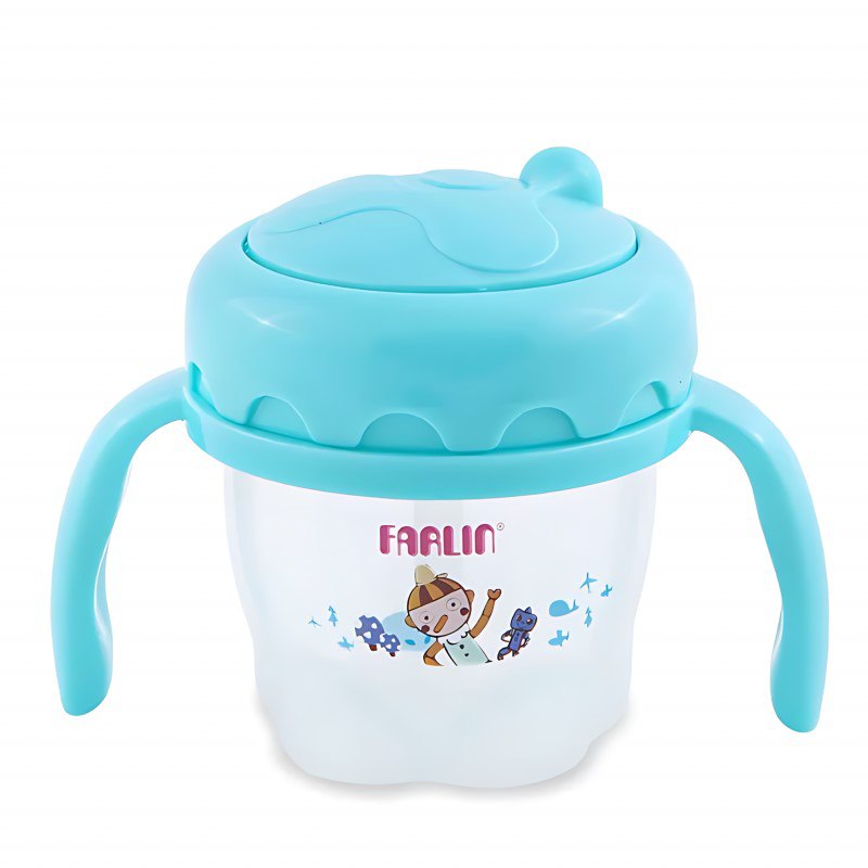 Farlin Cross Cut Straw Drinking Cup, Blue, 9 Months+, 120ml