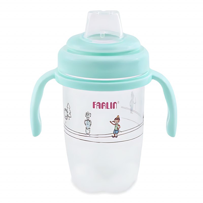 Farlin, Spout Training Cup, Blue, +4, 240ml