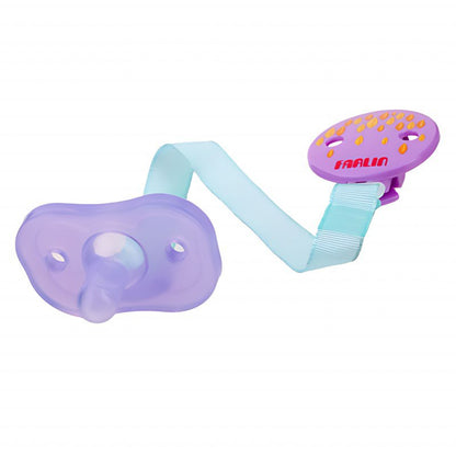 Farlin, Newborn Silicone Pacifier with Chain, Purple Color, 0m+