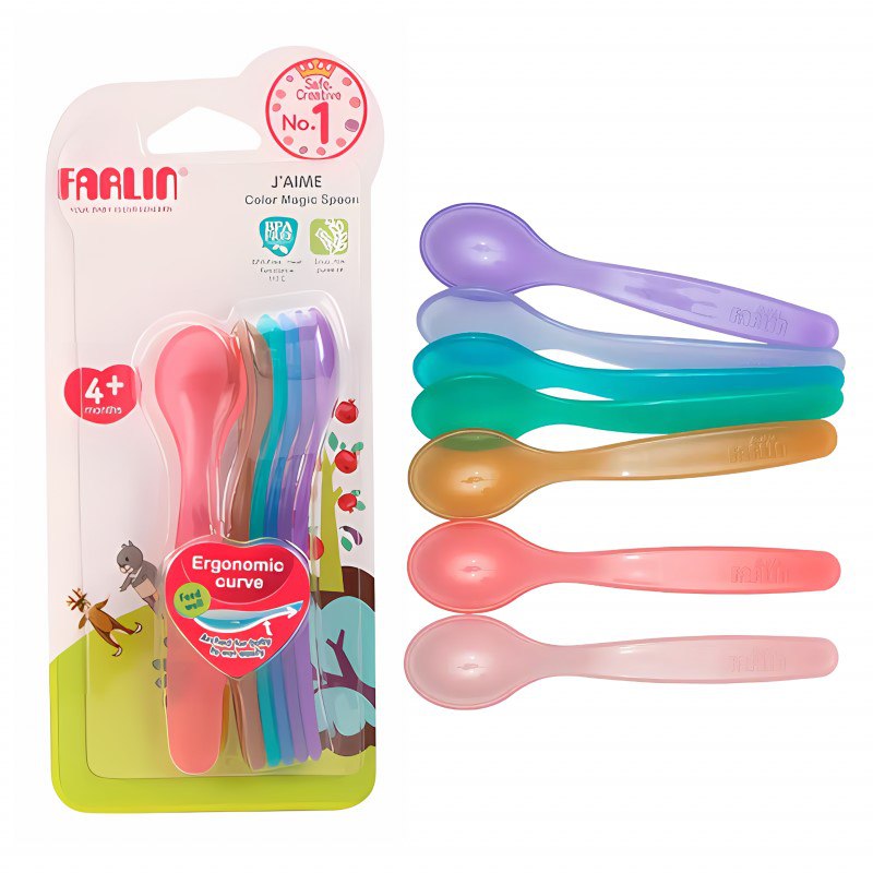 Farlin Rainbow Spoon Elder Set, 4+ months