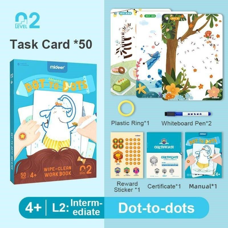 Mideer Dot-To-Dots Wipe-Clean Work Book