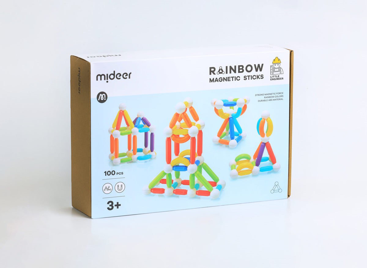 Mideer - Rainbow Magnetic Sticks - 100Pcs