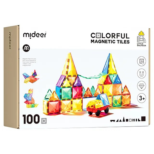 Mideer - Colorful Magnetic Tiles 100Pcs