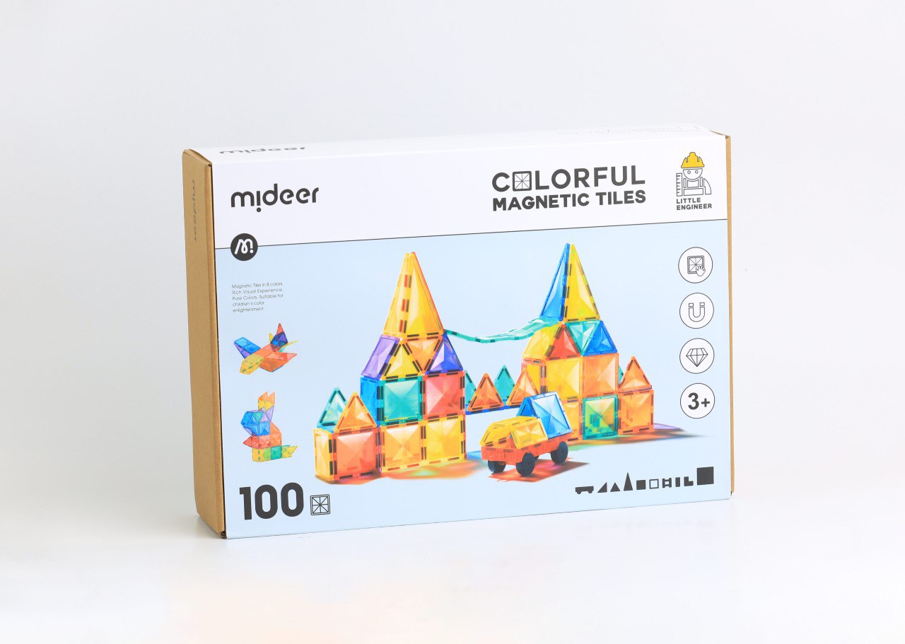 Mideer - Colorful Magnetic Tiles 100Pcs