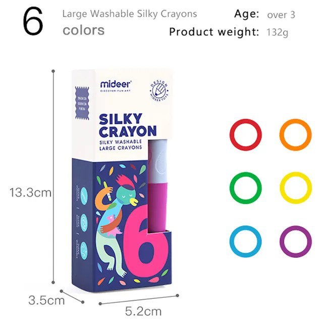 Mideer - Sliky Crayon: 6 Colours