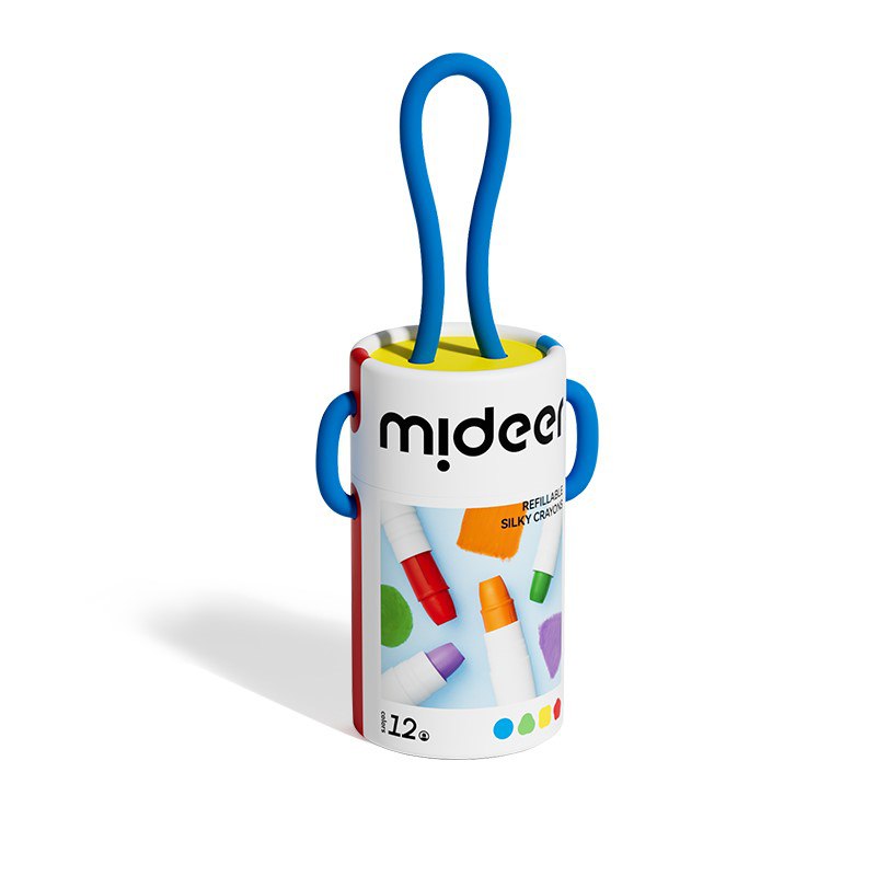 Mideer – Silky Quick-Dry Crayons – Bucket 12 Colors