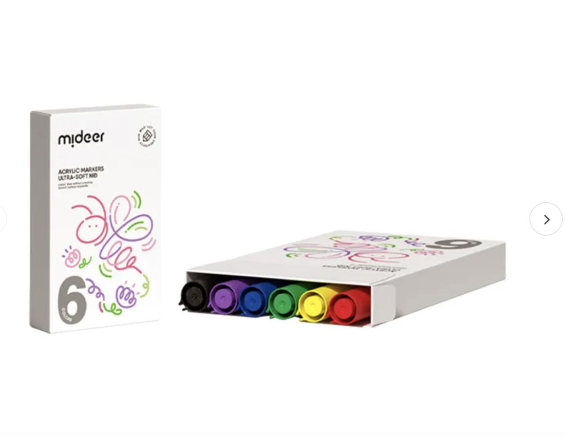 Mideer Acrylic Markers – Ultra-soft nib (6 Colors)