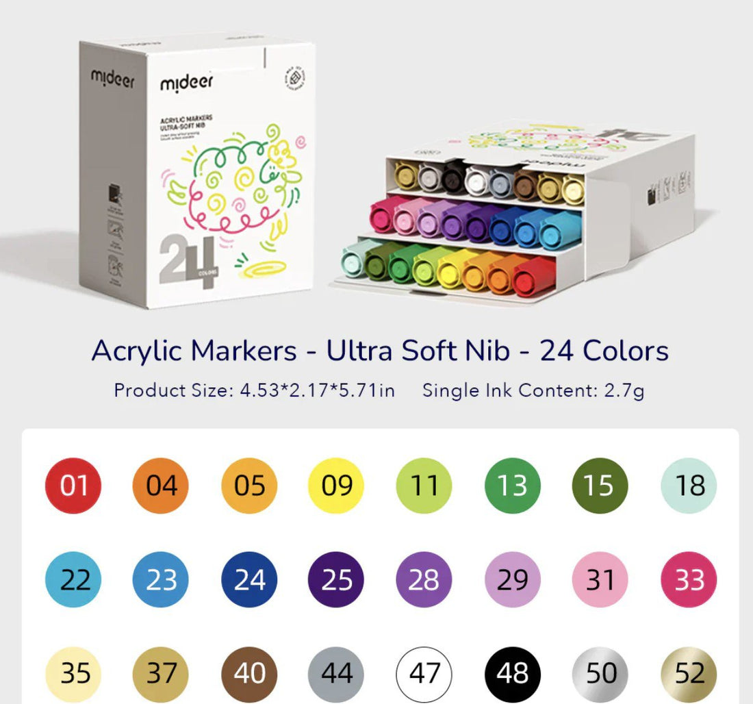 Mideer - Acrylic Markers Ultra -Round Nib24