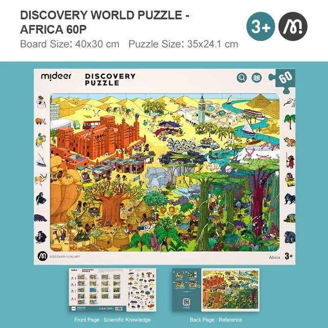 Mideer Discovery Puzzle Big World Small World - Africa 60P