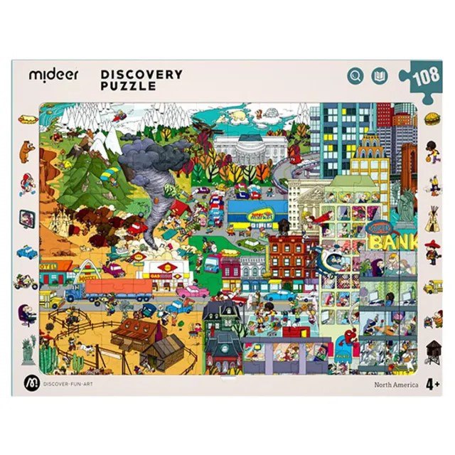 Mideer Discovery Puzzle Big &amp; Small World - North American