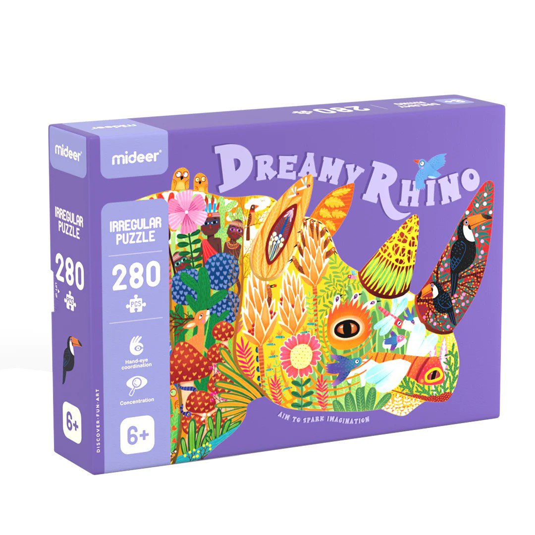 Mideer - Large Animal: Shaped Puzzle Dream Rhinoceros