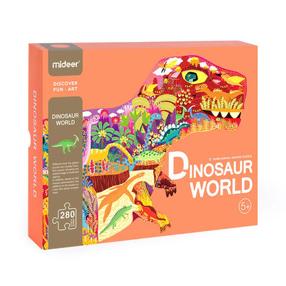 Mideer - Large Animal: Shaped Puzzle Dinosaur World