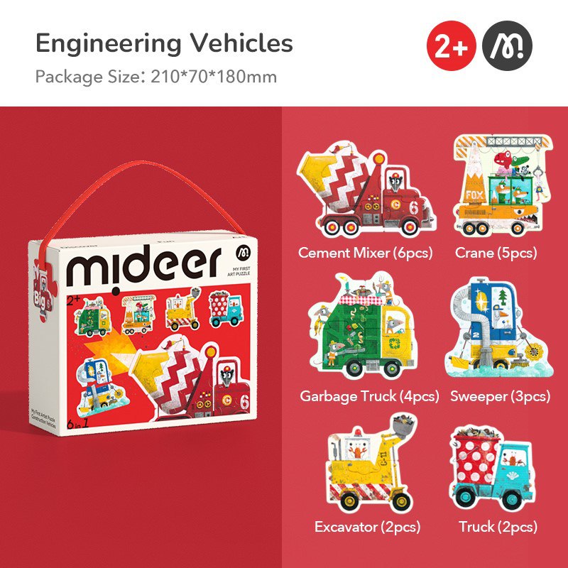 Mideer - My First Artist Puzzle – Construction vehicles