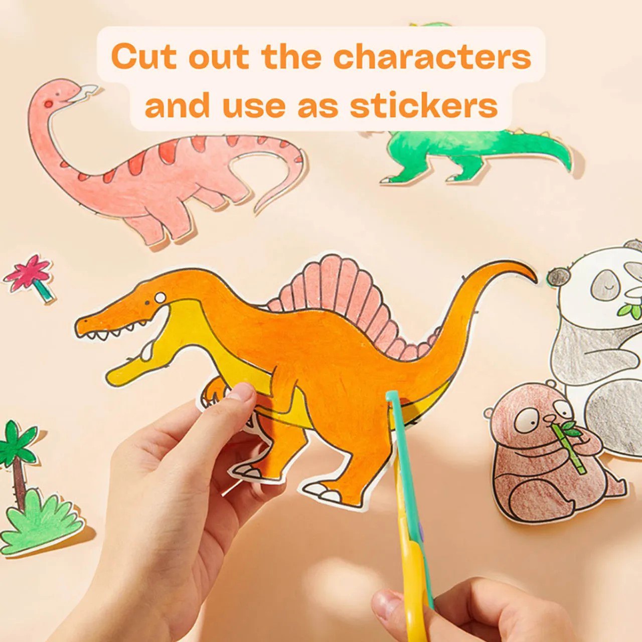 Mideer - Adhesive Colouring Scroll - Amazing Dinosaurs