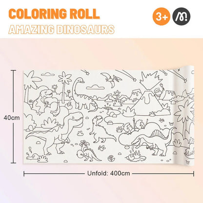 Mideer - Adhesive Colouring Scroll - Amazing Dinosaurs