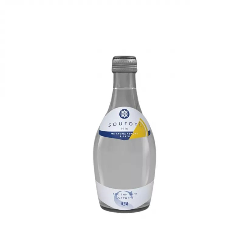 SOUROTI Carbonated Natural Mineral Water 250ml - Lemon &amp; Lime