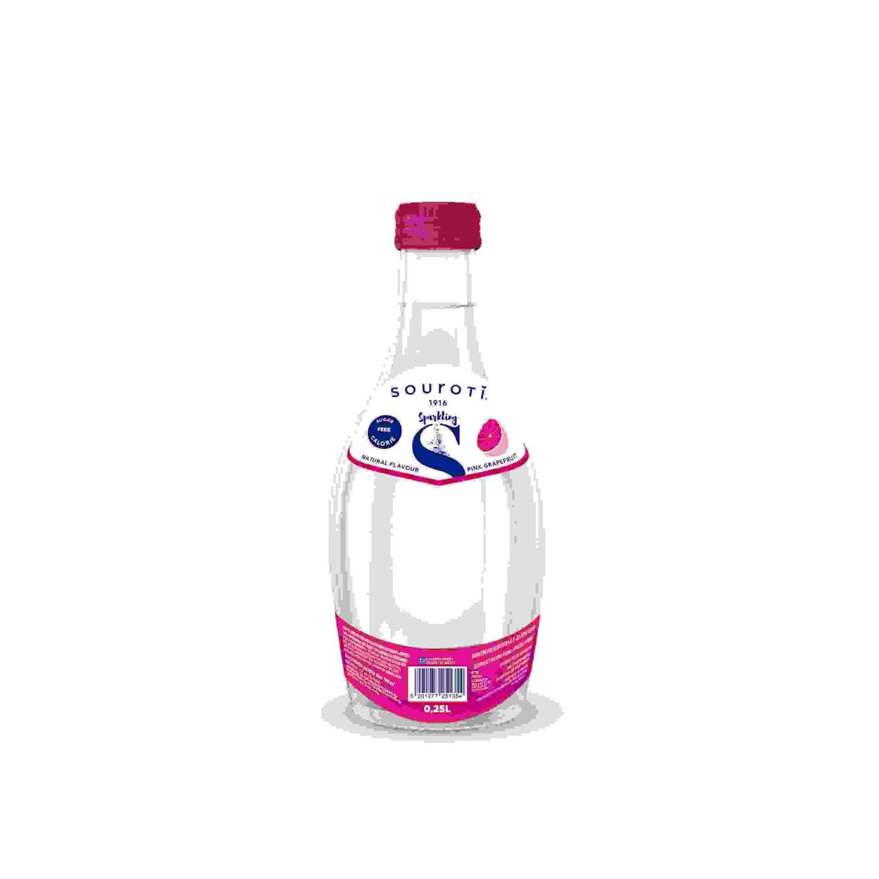 SOUROTI Pink Grapefruit Carbonated Natural Mineral Water 250ml