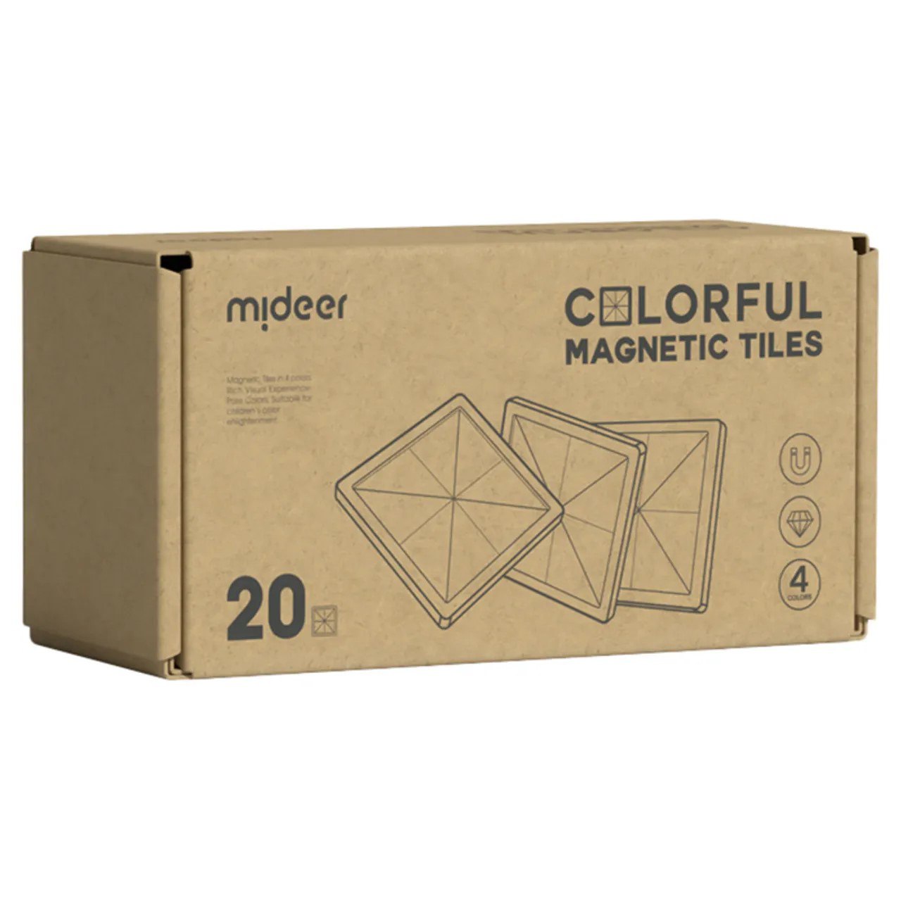 Mideer - Colorful Magnetic Tiles Warm Color 20Pcs