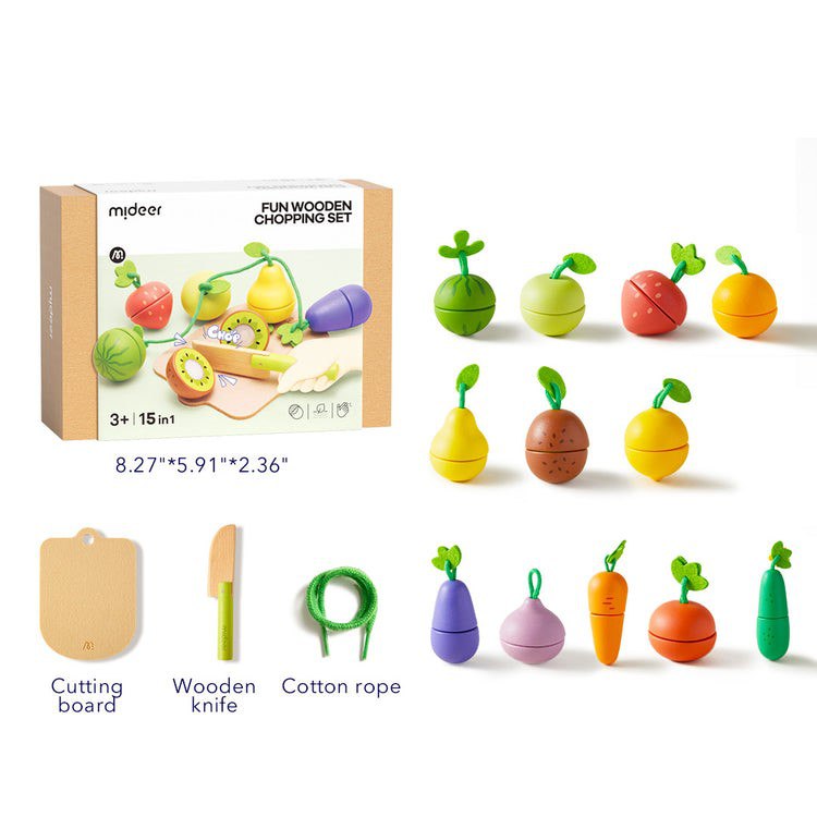 Mideer – Wooden Food Set-Delicious Fruit &amp; Vegetable Shop