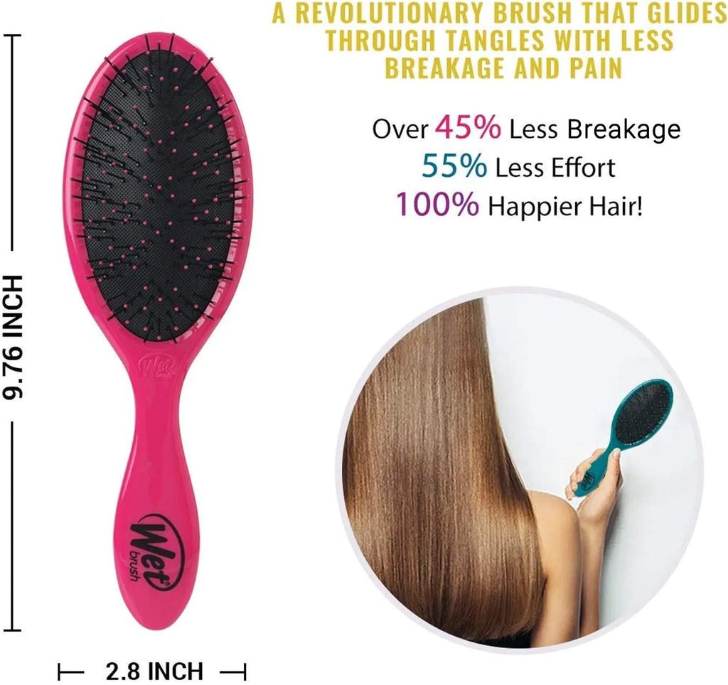 Wet Brush Detangler For Thick Hair - Pink