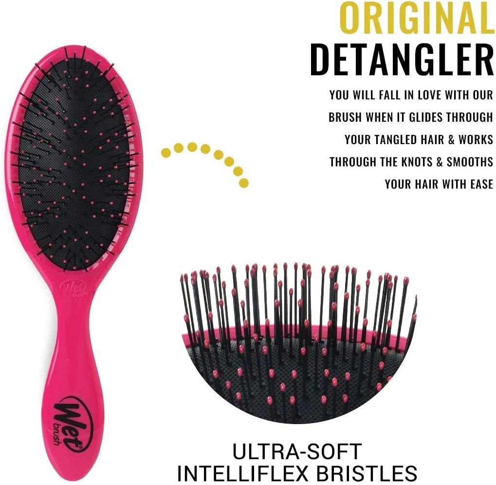 Wet Brush Detangler For Thick Hair - Pink