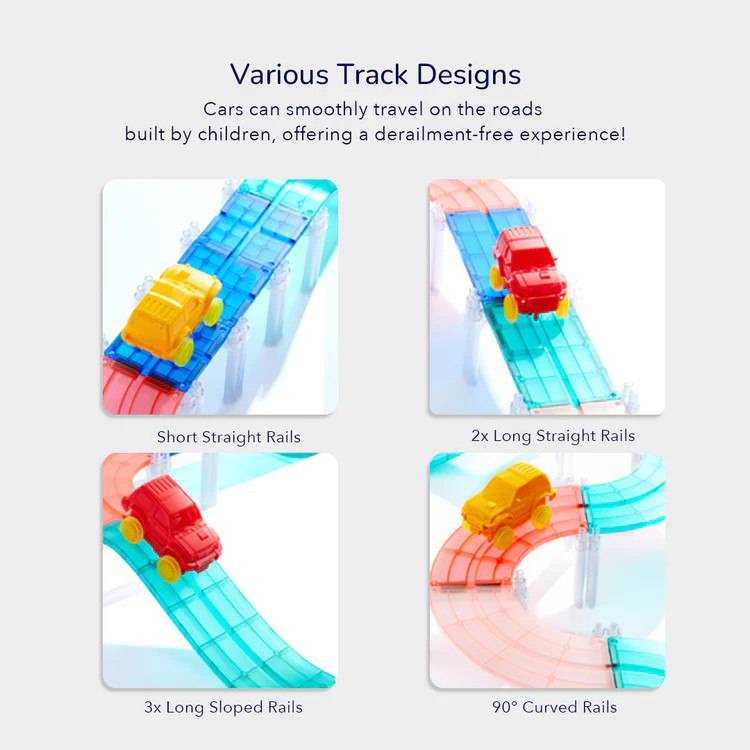 Mideer - Racing Track Grooved Magnetic Tiles