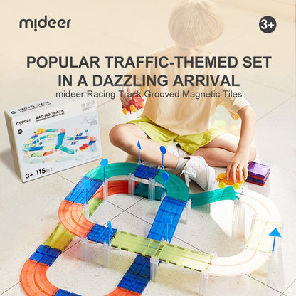 Mideer - Racing Track Grooved Magnetic Tiles