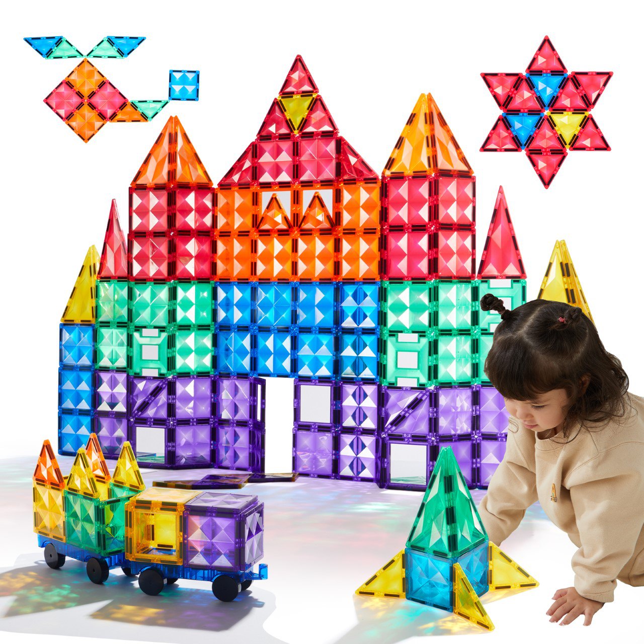 Mideer - Colorful Magnetic Tiles - 100Pcs