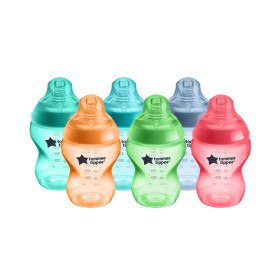 Tommee Tippee Closer to Nature 260ML Bright Bottle - 6 Bottles