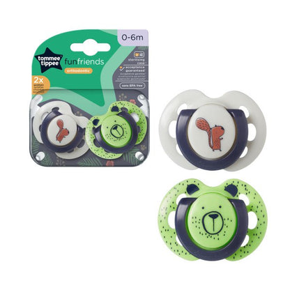 Tommee Tippee Fun Friends Soother Pack Of 2 (0-6M)