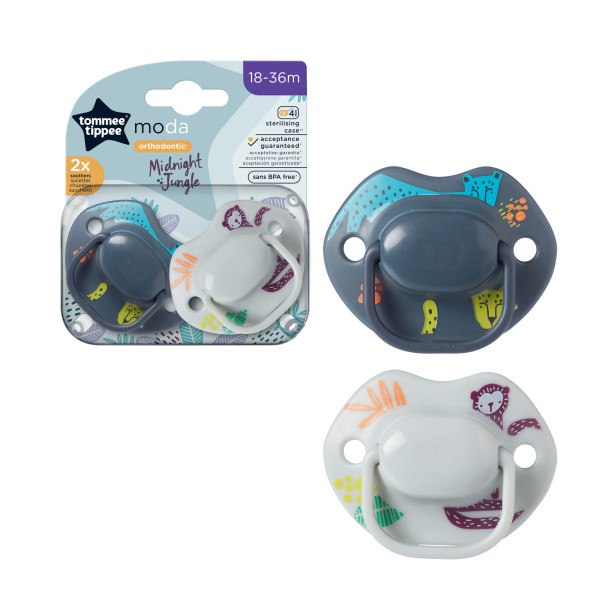 Tommee Tippee Moda Soother Midnight Jungle 2x 18-36m