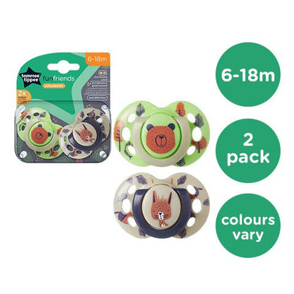 Tommee Tippee Fun Friends Soother Pack Of 2 (6-18M)