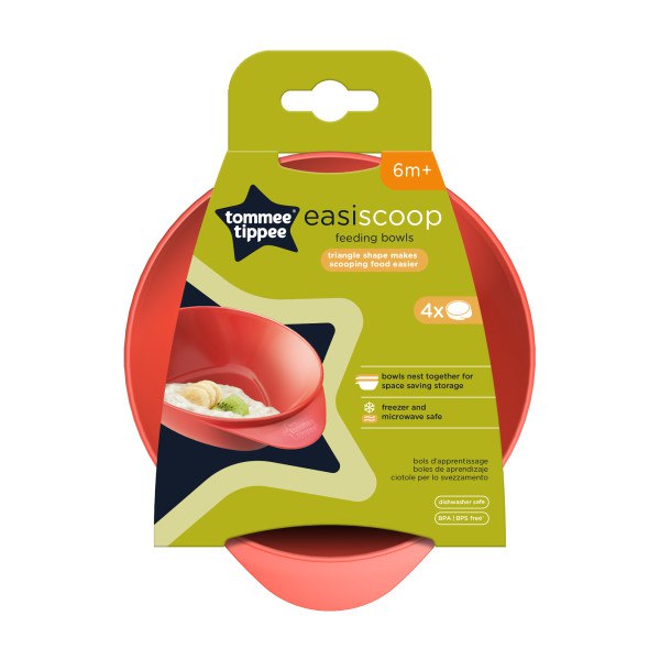 Tommee Tippee Easy Scoop Feeding Bowls 4 Pk