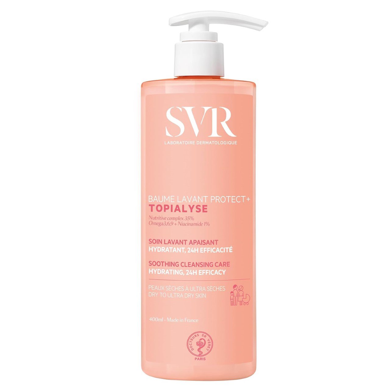 SVR Cleansing Gel Dry and Sensitive Skins, 400ml